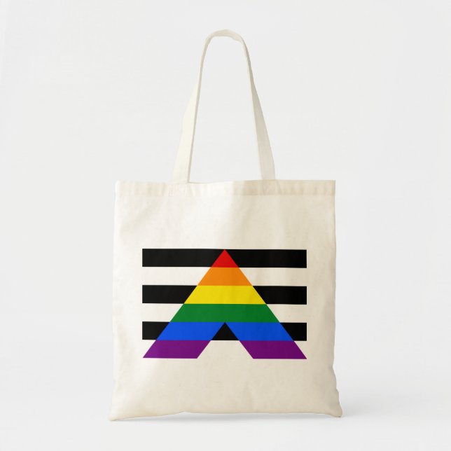 Bolso De Tela Bandera Tote Bag de la comunidad LGBT recta (Frente)