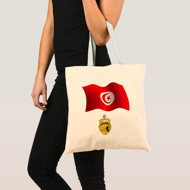 Bolso De Tela Bandera tunecina y escudo de armas patriótico tune (Subido por el creador)