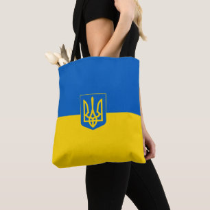 Bolso De Tela Bandera ucraniana escudo de armas