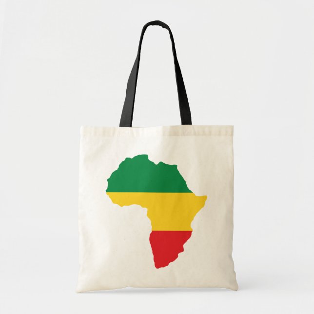 Bolso De Tela Bandera verde, dorada y roja de África (Frente)