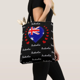 Bolso De Tela Bandera y corazón australianos, moda/deporte de b