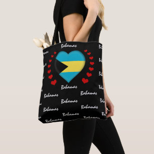 Bolso De Tela Bandera y corazón de Bahamas, moda y deporte de b
