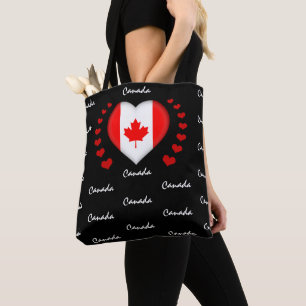 Bolso De Tela Bandera y corazón de Canadá, moda/deporte de ban