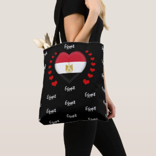 Bolso De Tela Bandera y corazón de Egipto, moda/deporte de band