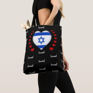 Bolso De Tela Bandera y corazón de Israel, moda/deporte de band