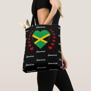 Bolso De Tela Bandera y corazón de Jamaica, moda/deporte de ban