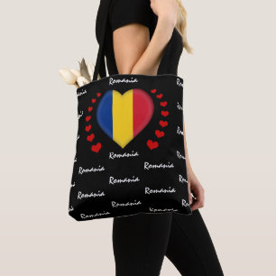 Bolso De Tela Bandera y corazón rumanos, moda y deporte de band