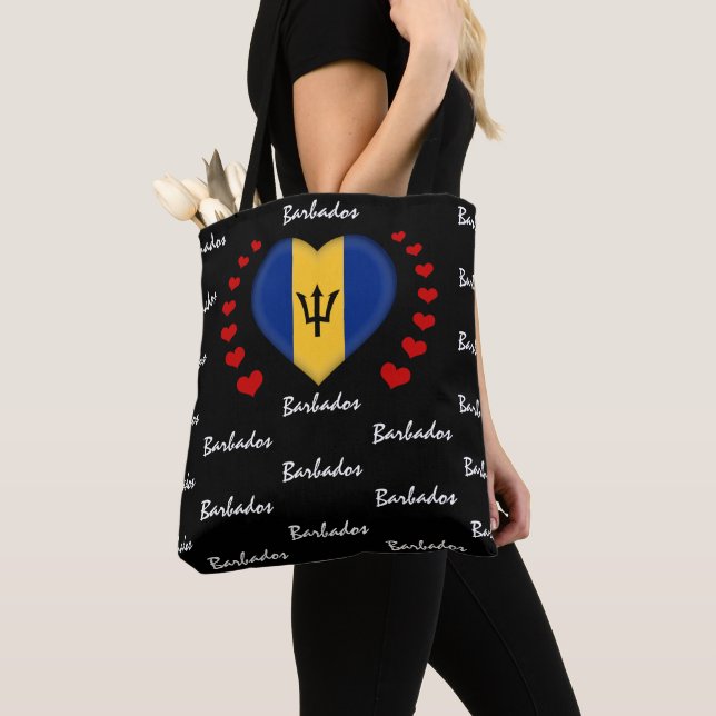 Bolso De Tela Bandera y deporte de Barbados (Detalle)