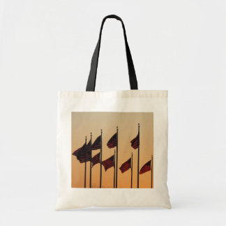 Bolso De Tela Banderas al Atardecer Patriótico Americano USA