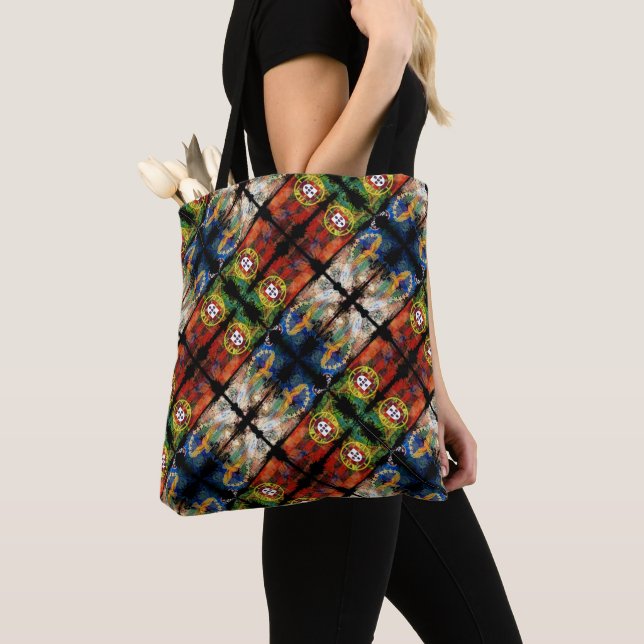 Bolso De Tela Banderas de Azores PortuguesesTote (Detalle)