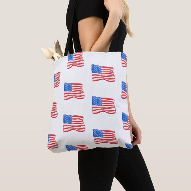 Bolso De Tela Banderas de Estados Unidos (Detalle)