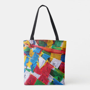 Bolso De Tela Banderas de oración tibetana coloridas - Tíbet