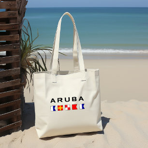 Bolso De Tela Banderas de señalización náutica marítima de Aruba