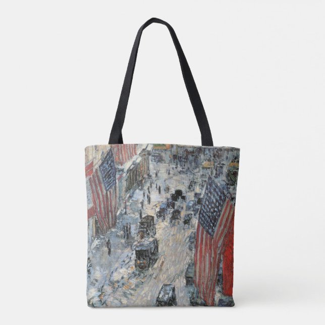 Bolso De Tela Banderas en la calle 57 por Frederick Childe Hassa (Reverso)
