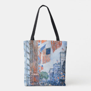 Bolso De Tela Banderas en la Quinta Avenida de Childe Hassam, Ar