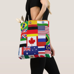 Bolso De Tela Banderas mundiales