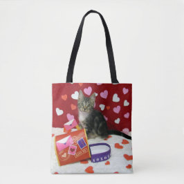 Bolso De Tela Bandit el Tote de San Valentín del gato