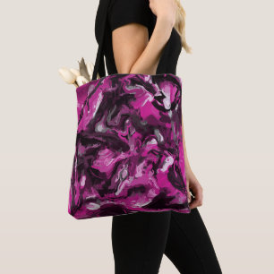 Bolso De Tela Bañeras rosas, negras, blancas y grises