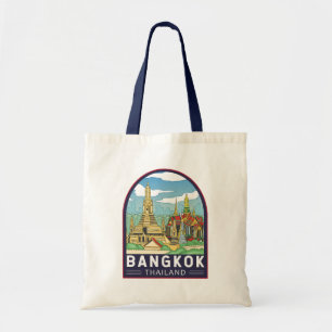 Bolso De Tela Bangkok Tailandia: El emblema retro de viajes