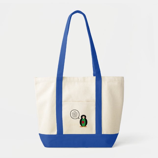 Bolso De Tela Bangladesh hablando a la señora Penguin personaliz (Frente)