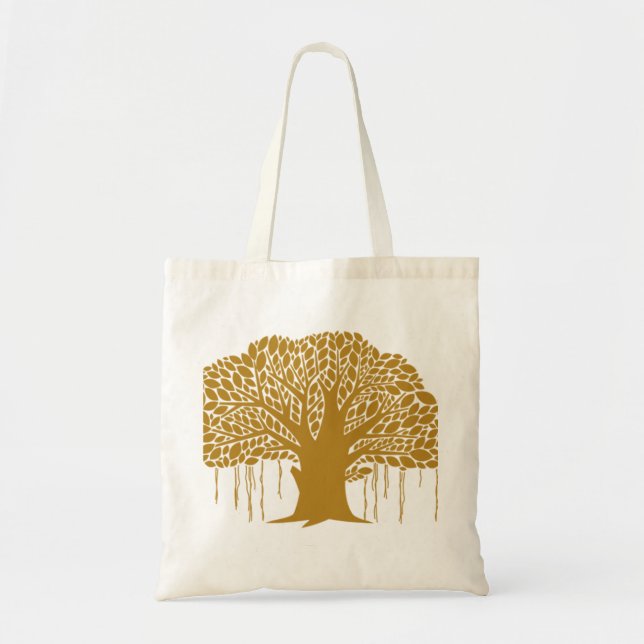 Bolso De Tela Baniano grande de Brown (Frente)