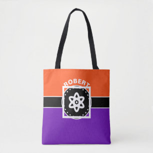 Bolso De Tela Banner negro y rectángulos morados + tus ideas