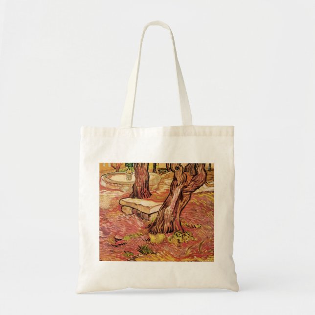 Bolso De Tela Baño de piedra Van Gogh en el jardín, hospital St  (Frente)