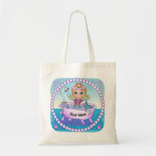 Bolso De Tela Baño de Sirena Feliz