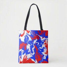 Bolso De Tela Baños de rojo, blanco y azul
