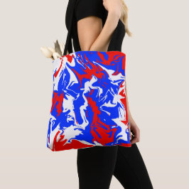 Bolso De Tela Baños de rojo, blanco y azul