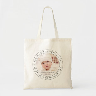 Bolso De Tela Baptismo Bienvenida a la Cristiandad Foto