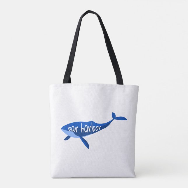 Bolso De Tela Bar Harbour Maine Whale (Reverso)