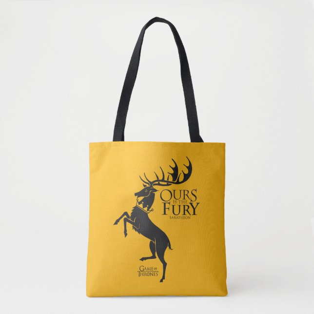 Bolso De Tela Baratheon Sigil - la nuestra es la furia (Anverso)