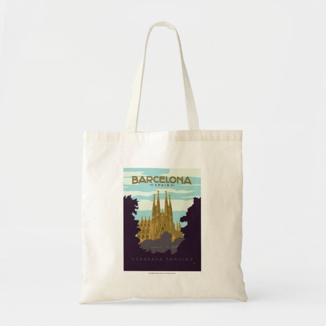 Bolso De Tela Barcelona, España - Sagrada Familia (Frente)