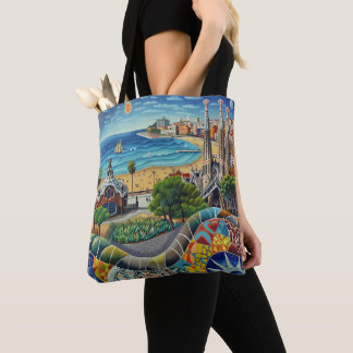 Bolso De Tela Barcelona, Park Guell, Sagrada Familia, Souvenir