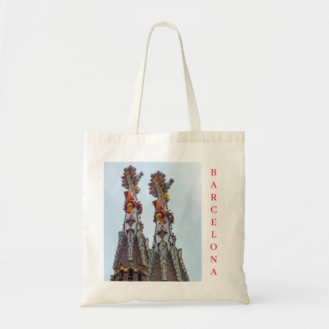 Bolso De Tela Barcelona Sagrada Familia spires view tothbag (Frente)
