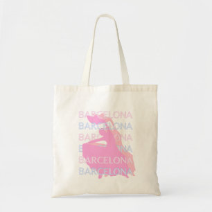 Bolso De Tela Barcelona Travel Art, España, Pastel, Rosa