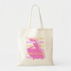 Bolso De Tela Barcelona Travel Art, España Travel Art, Naranja