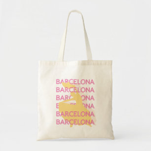 Bolso De Tela Barcelona Travel Art, España, Travel Art, Pink