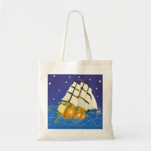 Bolso De Tela Barco de calabaza en el mar Cenicienta