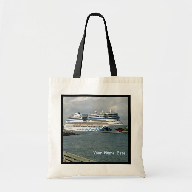 Bolso De Tela Barco de cruceros sonriente personalizado (Frente)