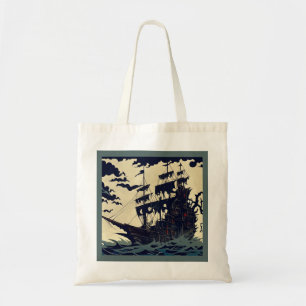 Bolso De Tela Barco de navegación embrujado Woodblock 1