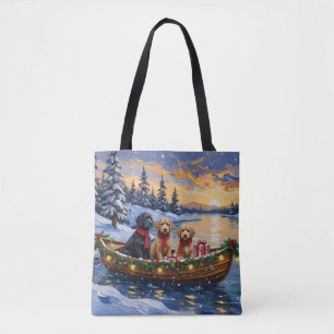 Bolso De Tela Barco de Navidad de Bernedoodle Fiesta