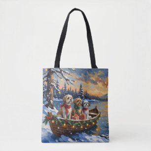 Bolso De Tela Barco de Navidad de Shih Tzu Vacaciones