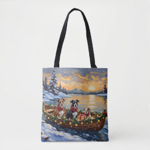 Bolso De Tela Barco de Navidad del American Staffordshire Terrie