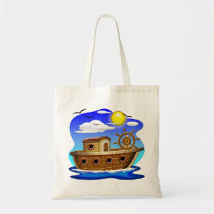 Bolso De Tela Barco de Pesca de Dibujos Animados