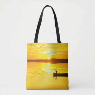 Bolso De Tela Barco de pescador tradicional Sunrise