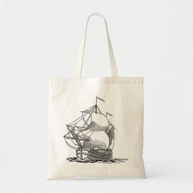 Bolso De Tela Barco de vela (Frente)