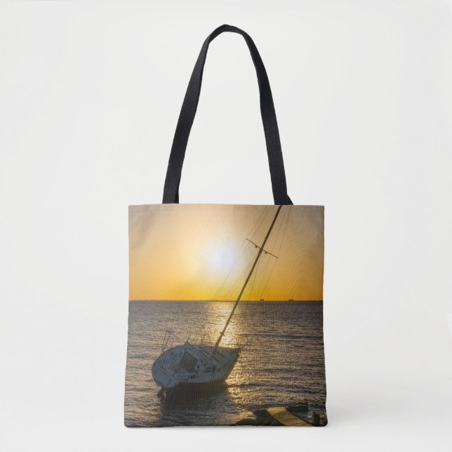 Bolso De Tela Barco de vela Sunset Shipwreck Golfo Breeze FL Bag (Anverso)