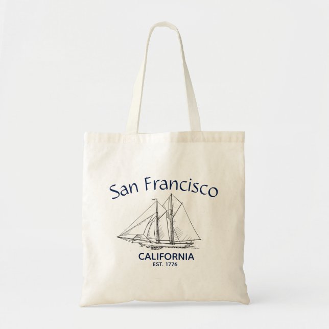 Bolso De Tela Barco náutico de San Francisco California (Frente)
